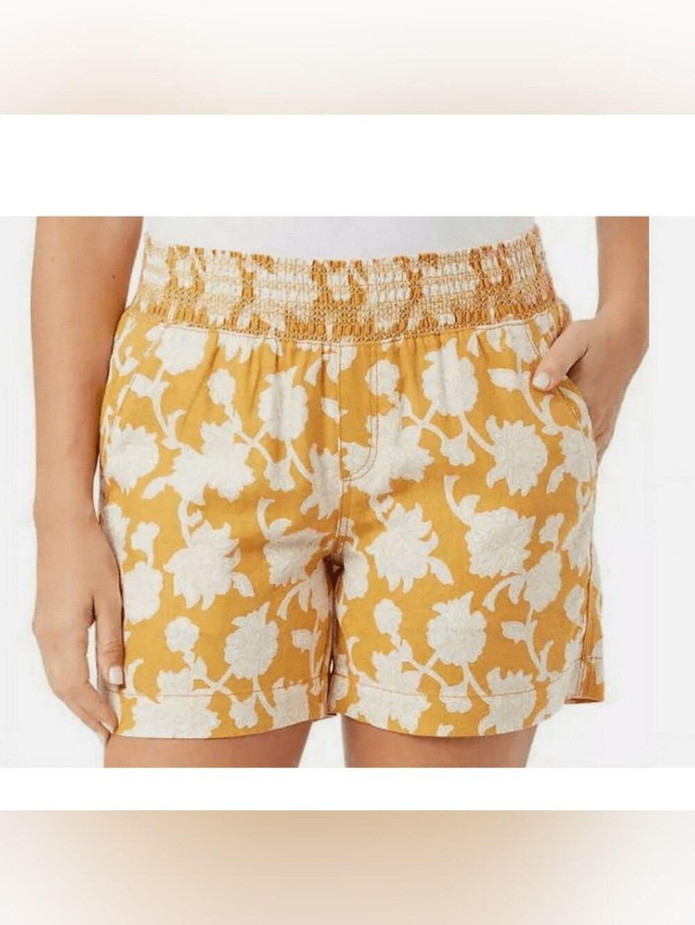 Briggs Linen Blend Pull On Shorts Size XL